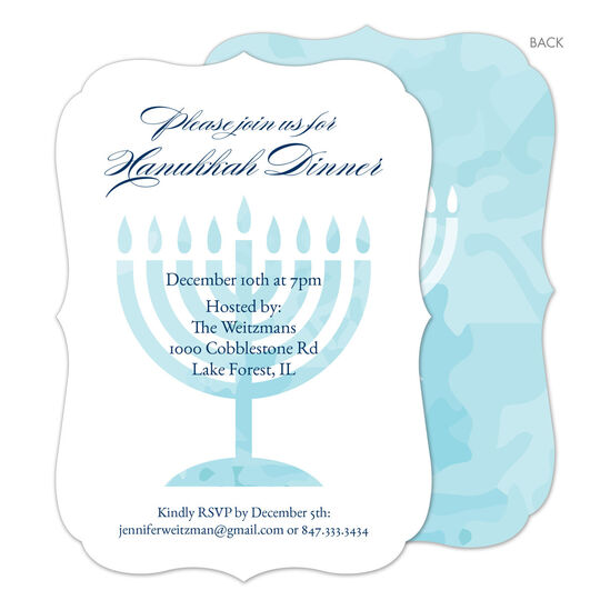 White Menorah Invitations